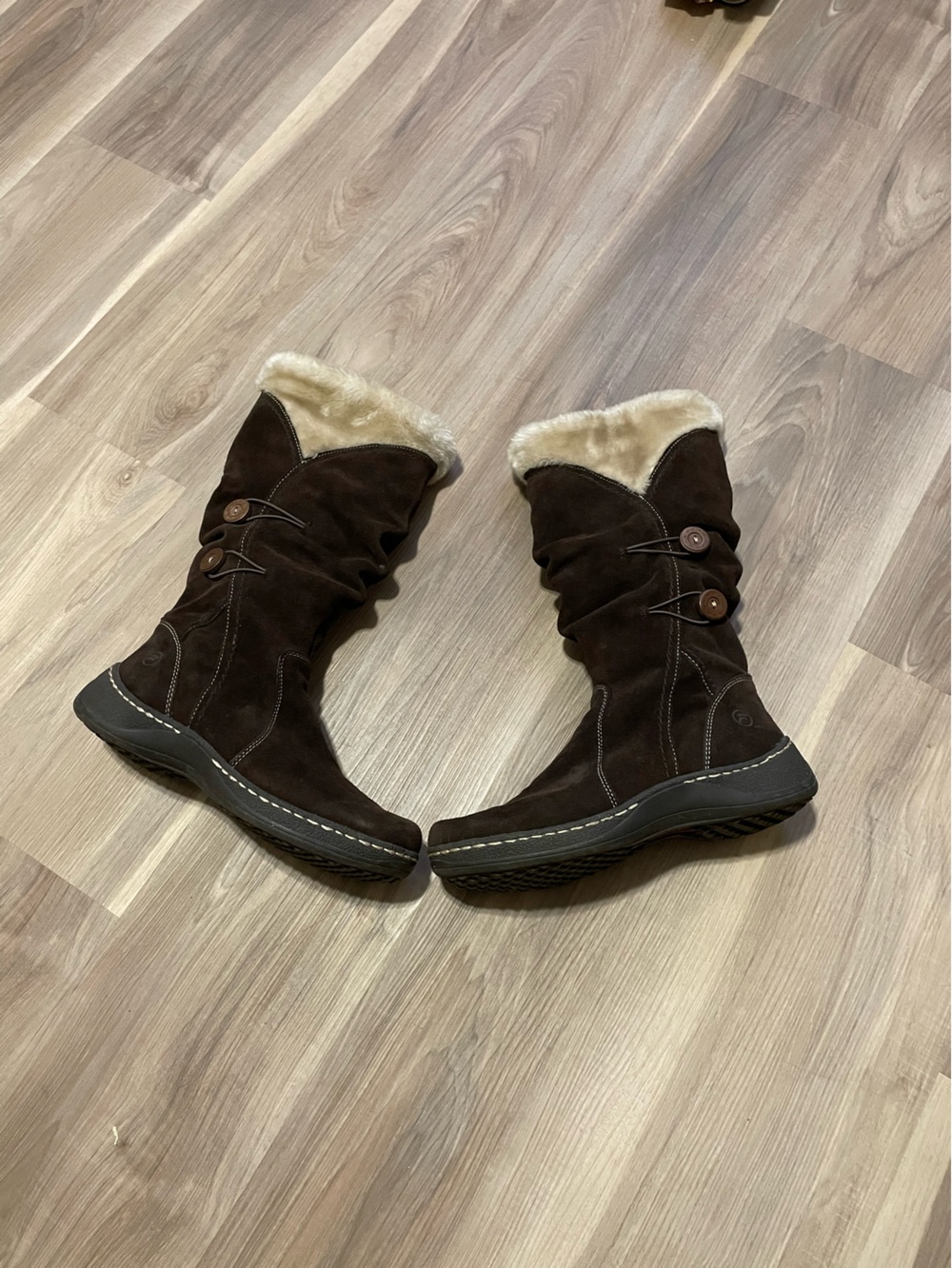 Bare Traps Ladies Esha Brown Suede Leather Tall Boots Size 9